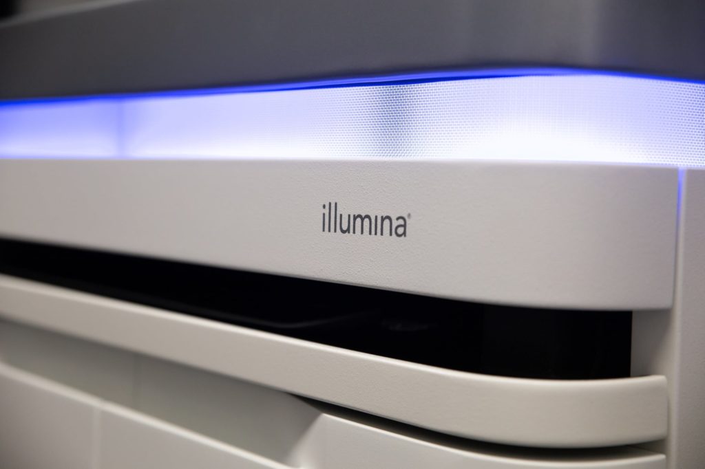 Illumina next generation sequencing machine close up
